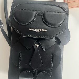 Karl Lagerfeld Black Belt Bag with Iconic Design